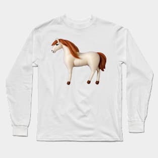 Cute Fuzzy Horse Long Sleeve T-Shirt